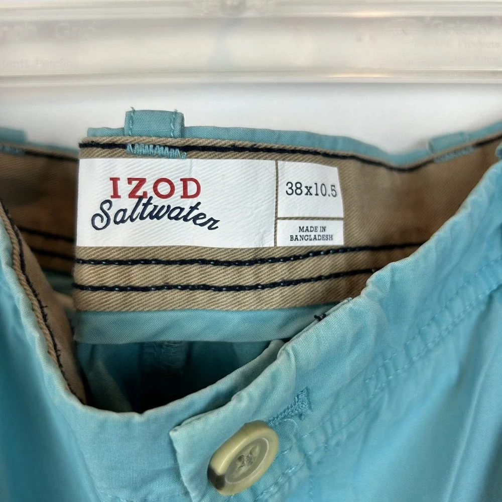 Izod Saltwater Shorts Men 38 Flat Front Lightweight Pockets Lot of 2 Casual Flaw